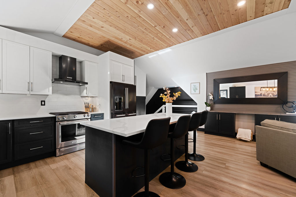 Open-concept kitchen and dining