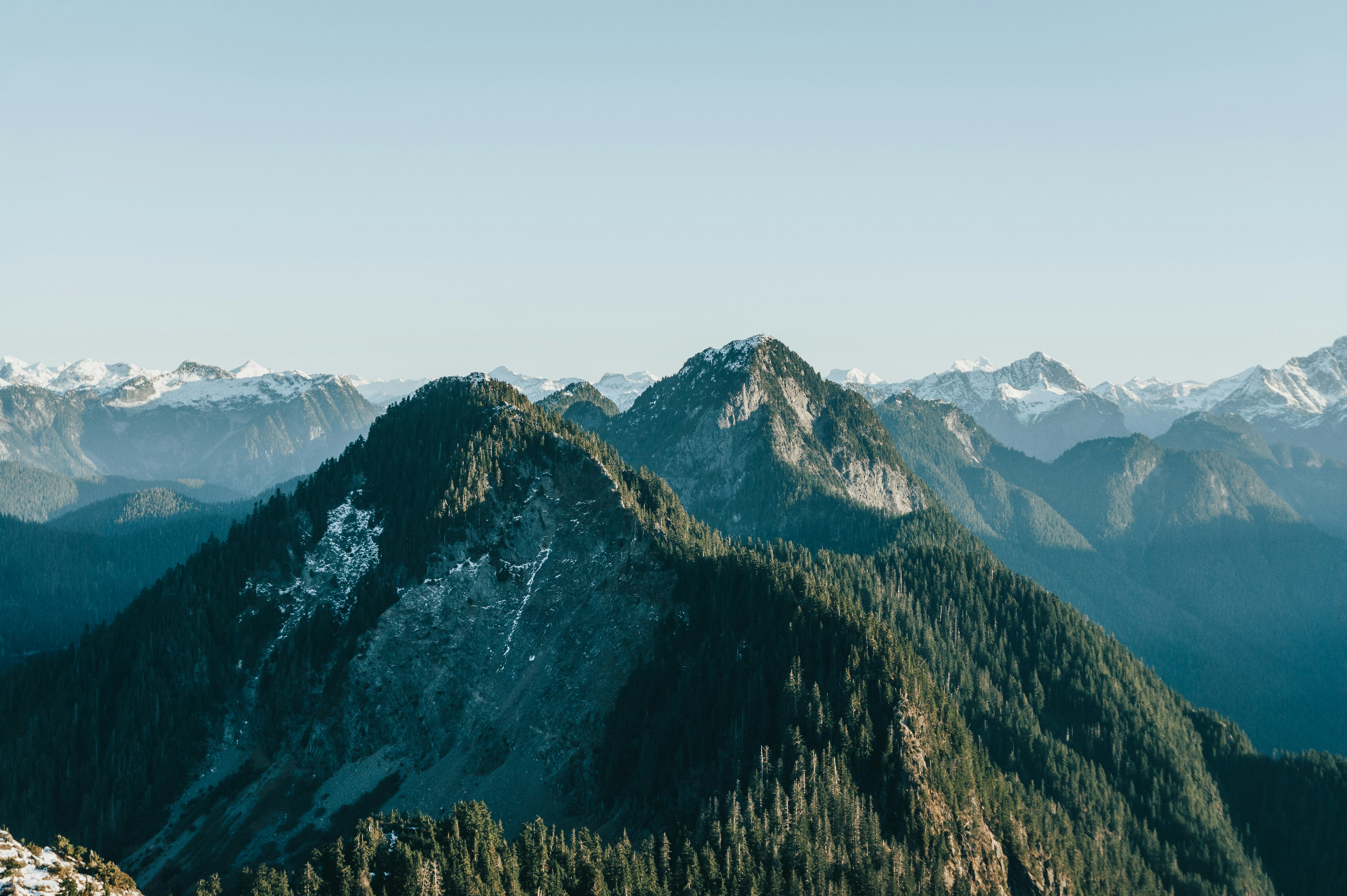 North Shore mountain peaks at dusk above Lynn Valley real estate